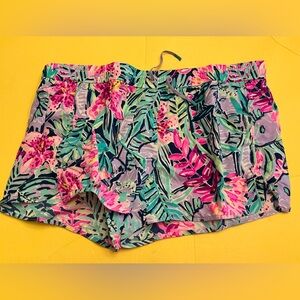 Lilly Pulitzer Luxletic Run Around Shorts sz XL Multi Salthouse Soirée